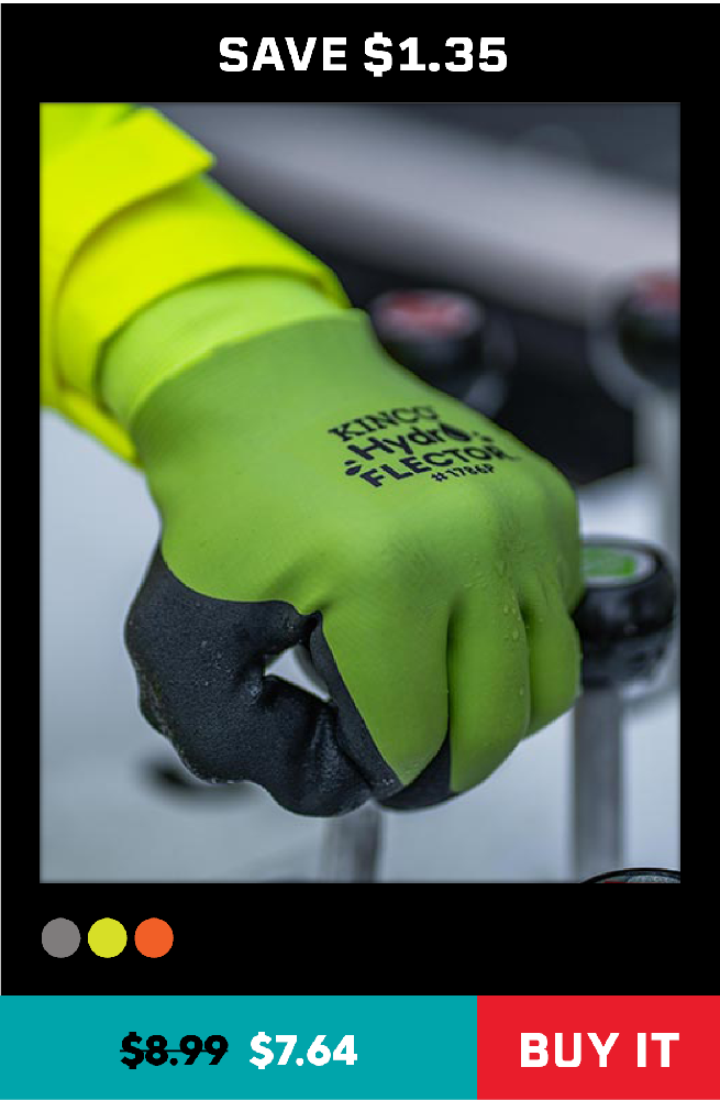 Kinco HydroFlector Waterproof Double Thermal Shell and Double-Coated Latex Gloves